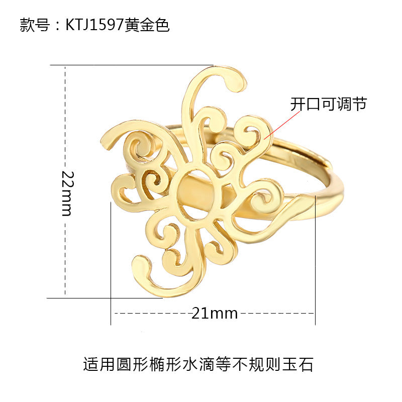 925 Sterling Silver Men's and Women's Ring Frame DIY