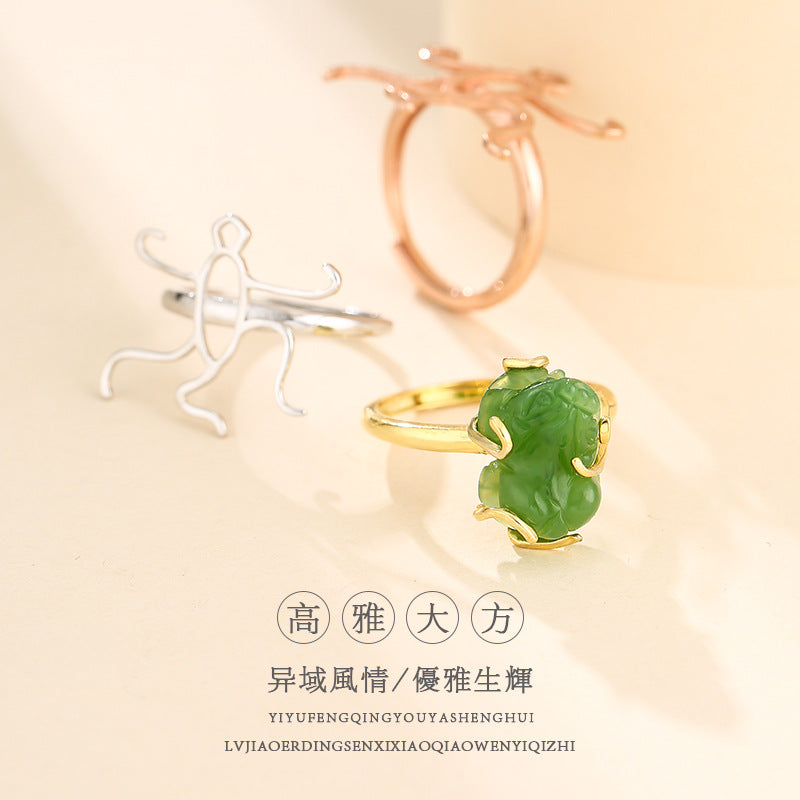 925 Sterling Silver Men's and Women's Ring Frame DIY