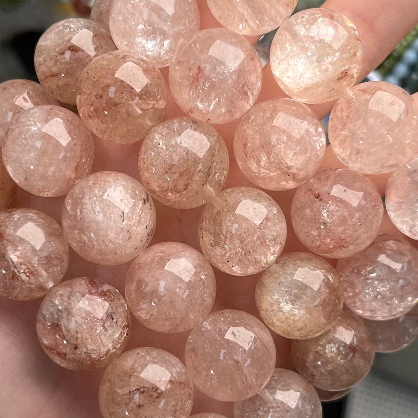 Red Herkimer Diamond Bracelet