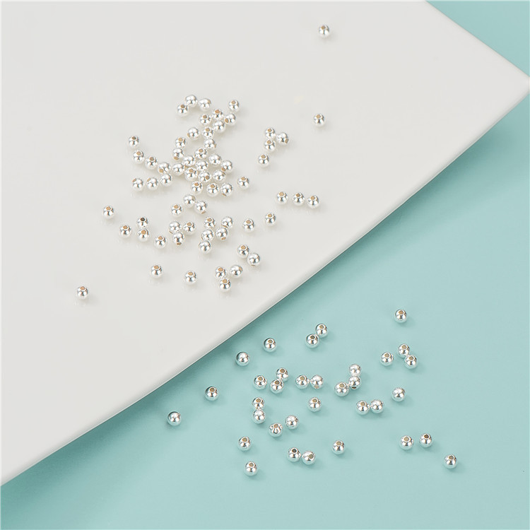 3MM S925 sterling silver beads handmade DIY braided beaded rope accessories