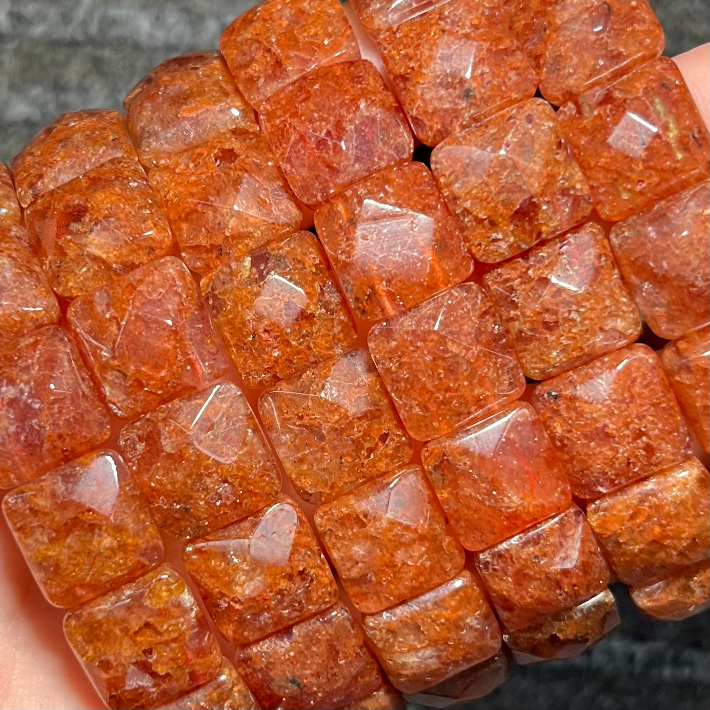 Strawberry Quartz Hematoid Bracelet