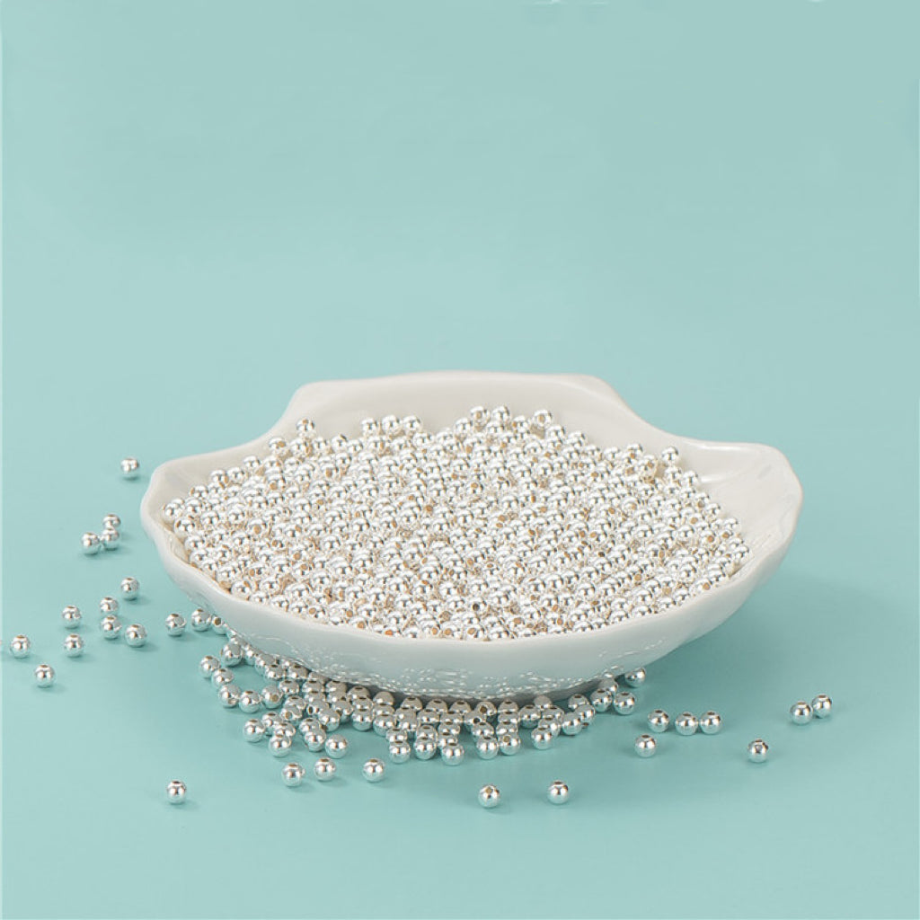 3MM S925 sterling silver beads handmade DIY braided beaded rope accessories