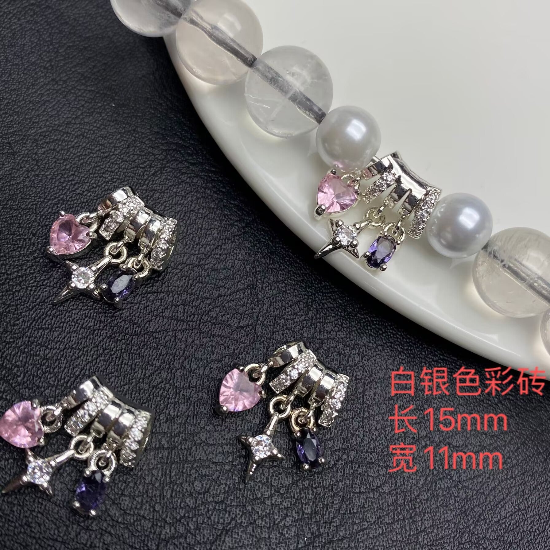 DIY 14k crystal bracelet/jewelry accessory with diamond inlay