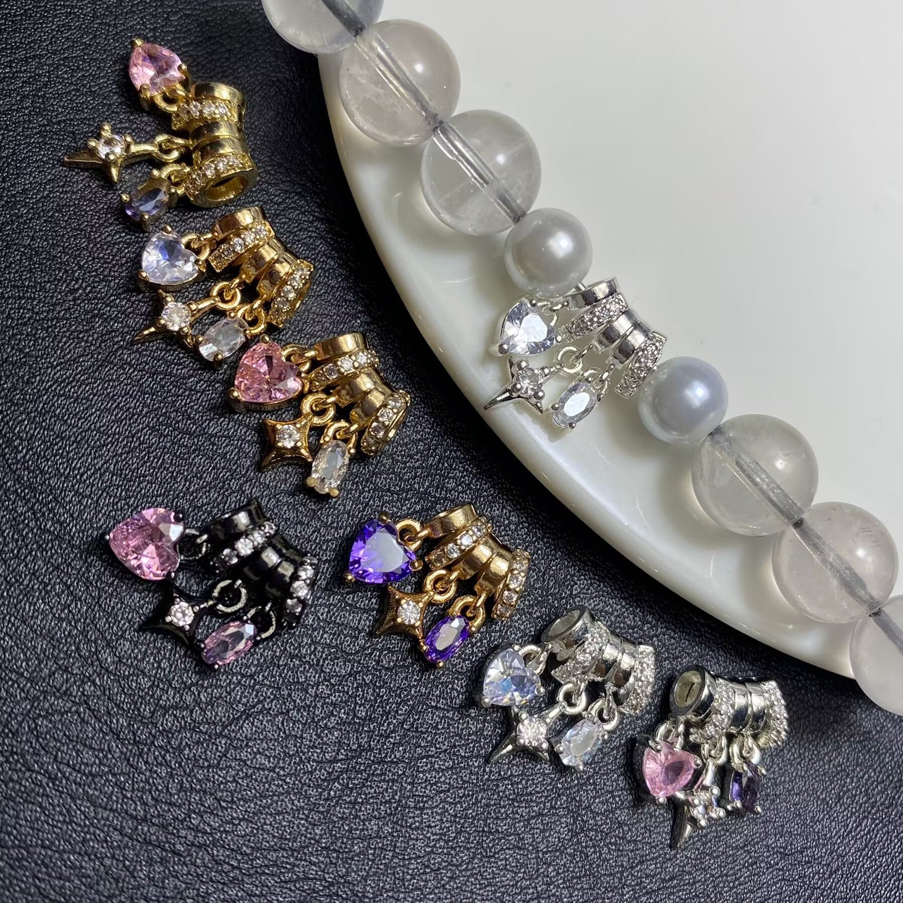 DIY 14k crystal bracelet/jewelry accessory with diamond inlay