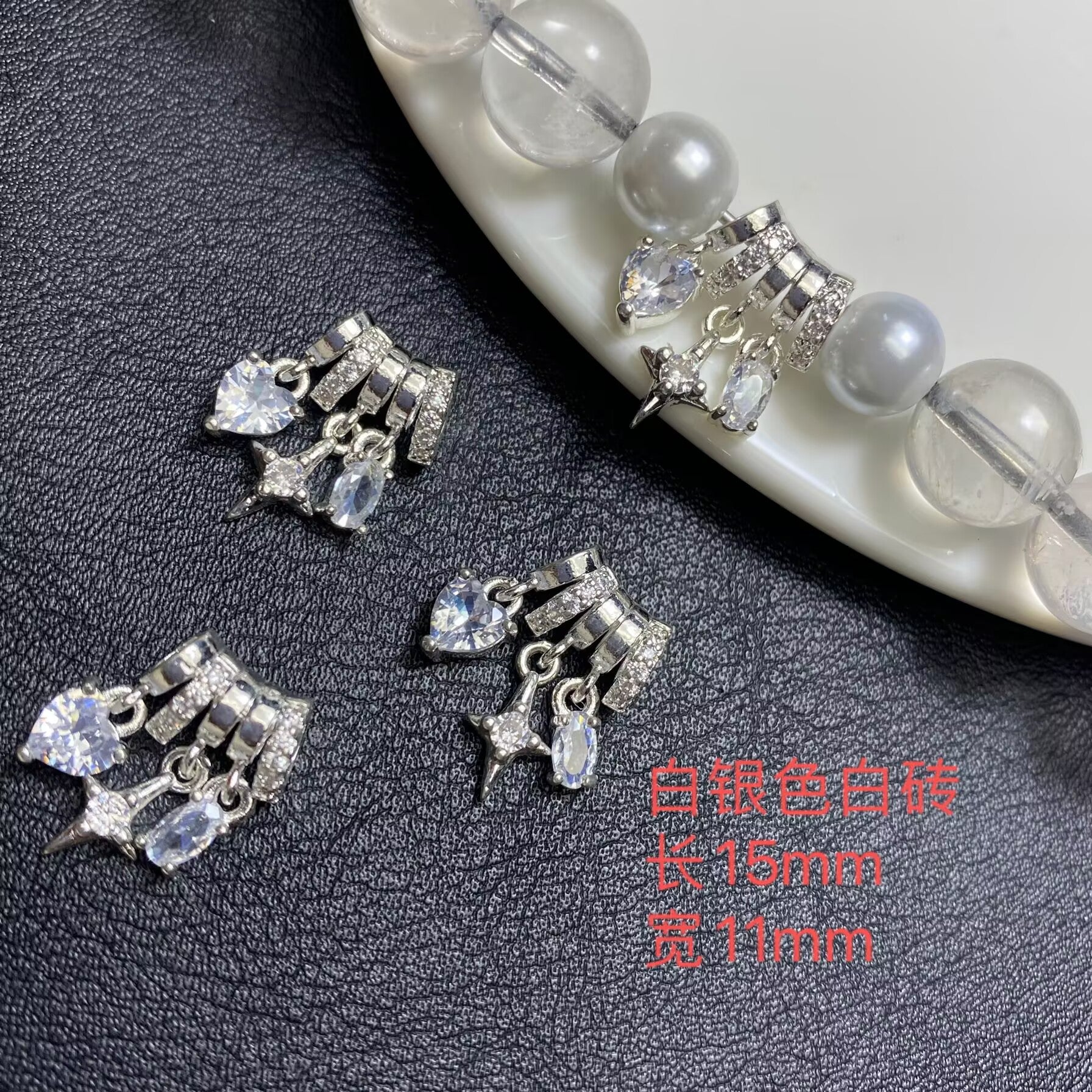 DIY 14k crystal bracelet/jewelry accessory with diamond inlay