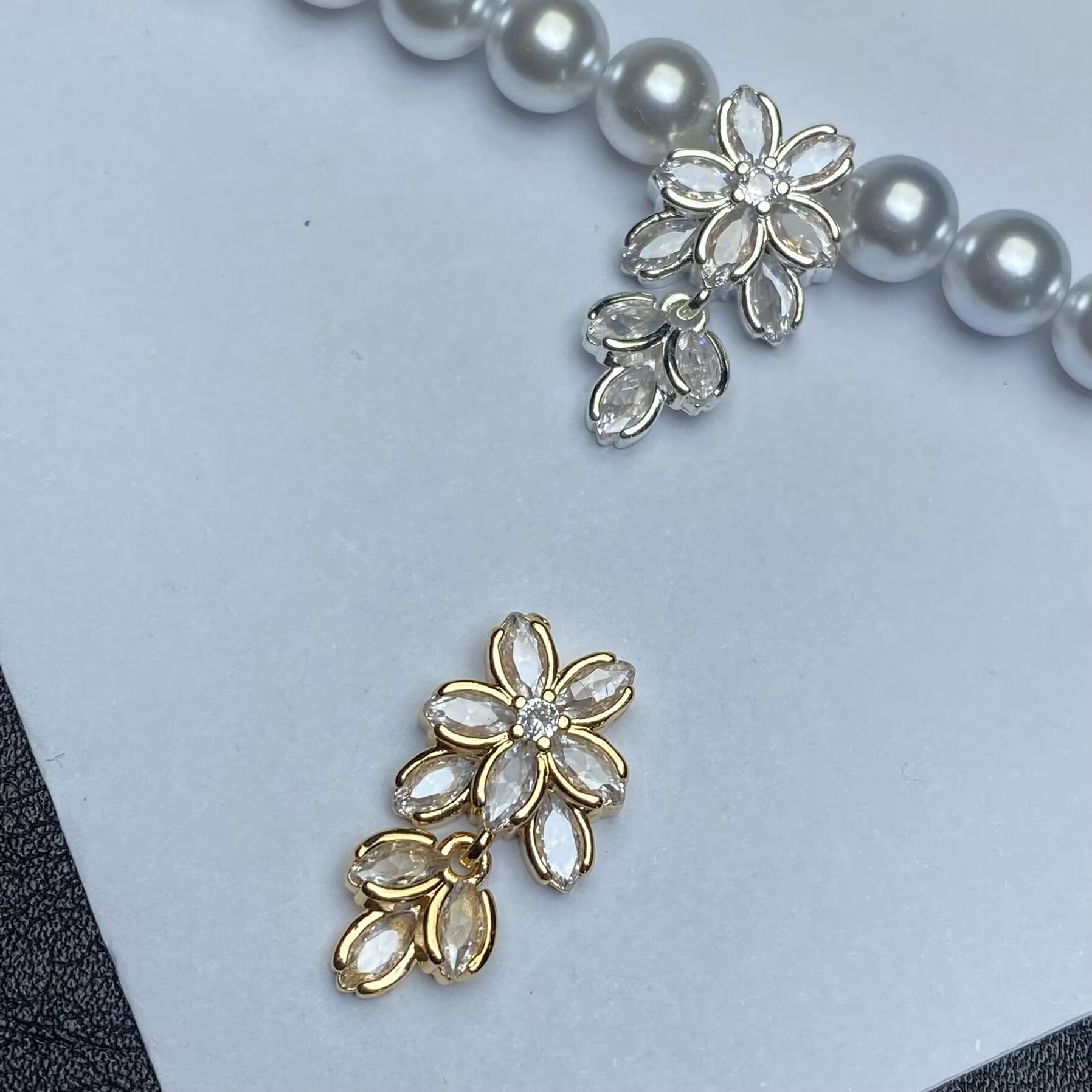 Popular handmade crystal bracelet/bead set with rosette zircon, perfect for DIY jewelry making, including diamond-encrusted beads and high-color-retention strands.