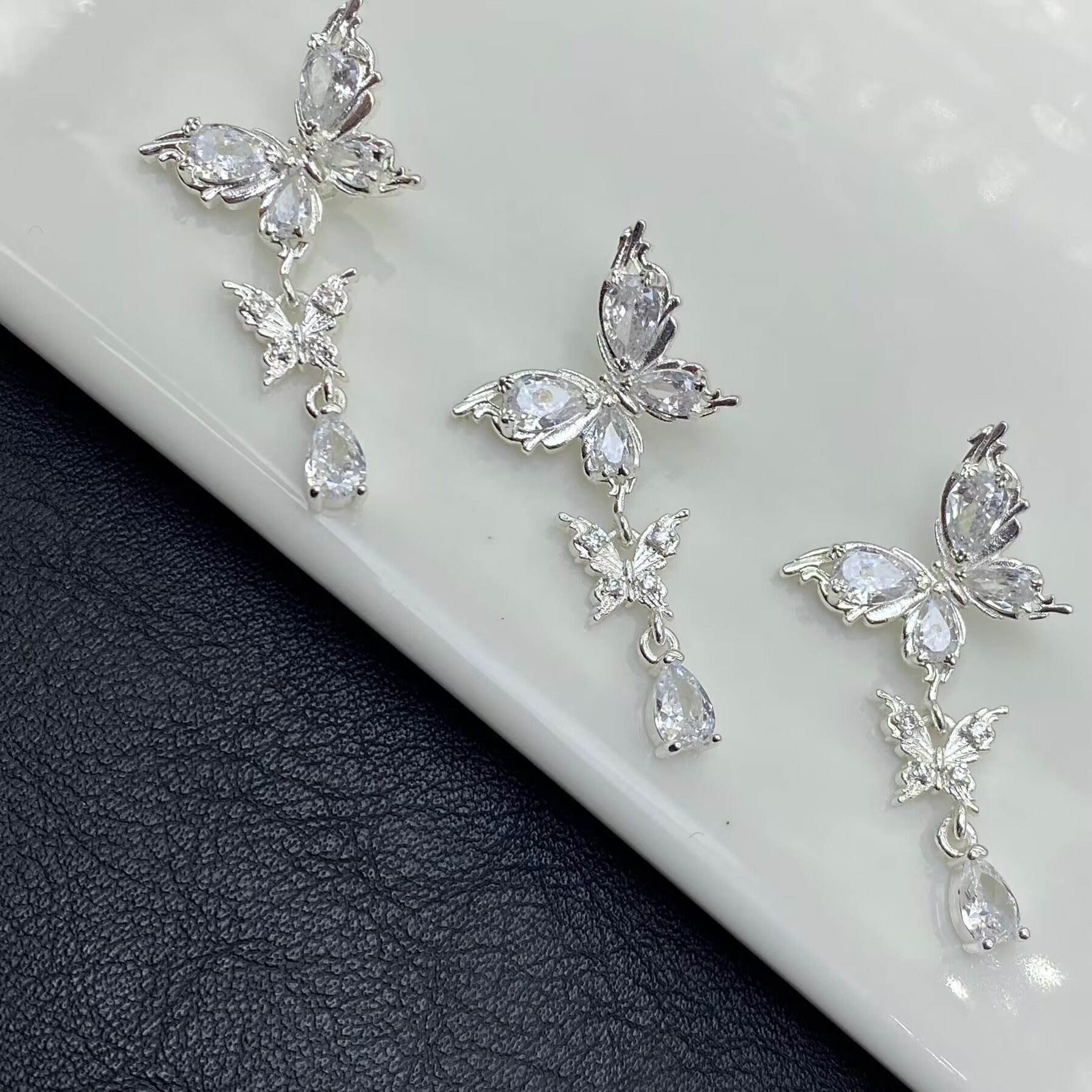 Color-retaining zircon butterfly four-way tassel beaded handmade crystal bracelet/jewelry accessory beading