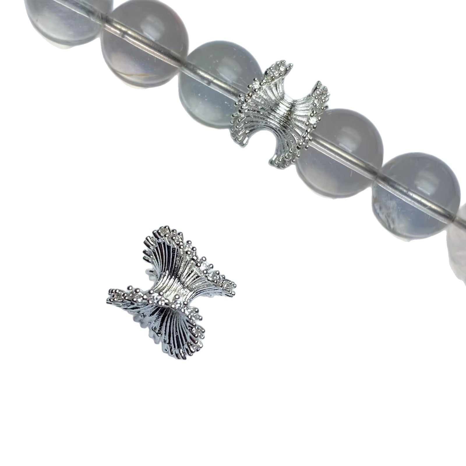 Irregular spiral flower holder crystal bracelet/bracelet, DIY jewelry accessory, diamond-set and color-preserving beaded bracelet.