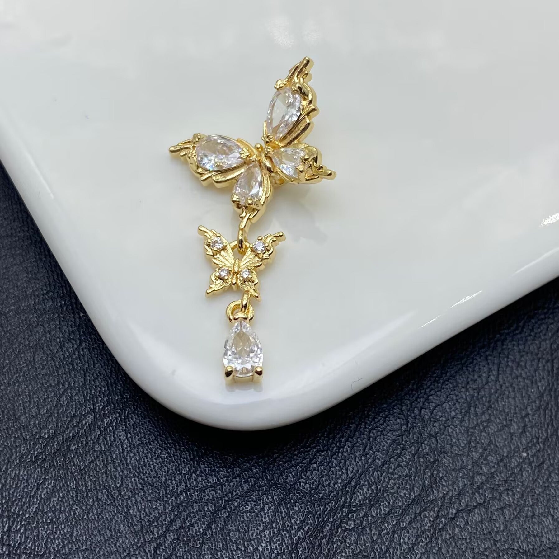 Color-retaining zircon butterfly four-way tassel beaded handmade crystal bracelet/jewelry accessory beading