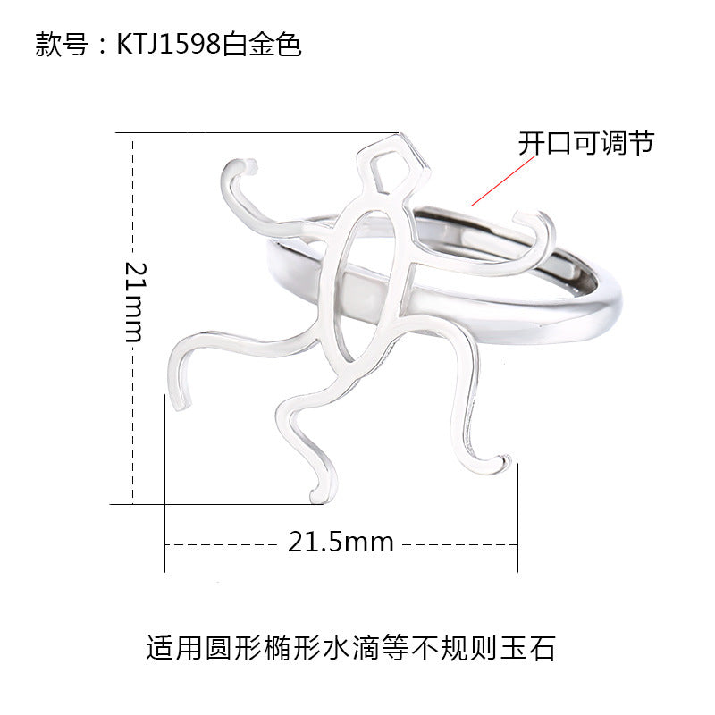 925 Sterling Silver Men's and Women's Ring Frame DIY 