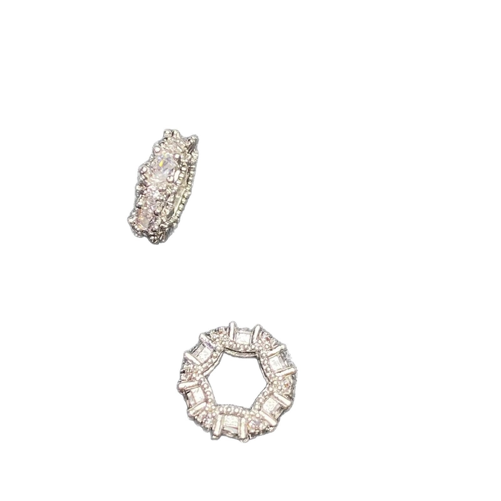 Zircon spacers, DIY 14k crystal bracelet/jewelry accessory, diamond-encrusted beads, trendy Instagram style.