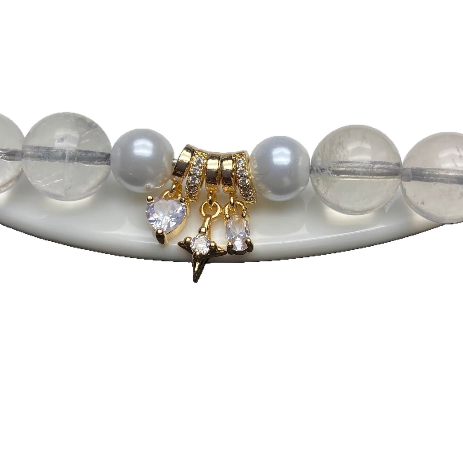 DIY 14k crystal bracelet/jewelry accessory with diamond inlay