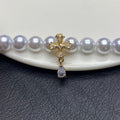 14k gold-plated diamond-encrusted cross teardrop spacer pendant DIY crystal bracelet/beaded accessory