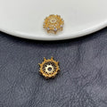 14k gold-plated copper with zircon inlay, openwork floral setting, handmade DIY pearl bracelet, necklace, beaded jewelry, crystal.