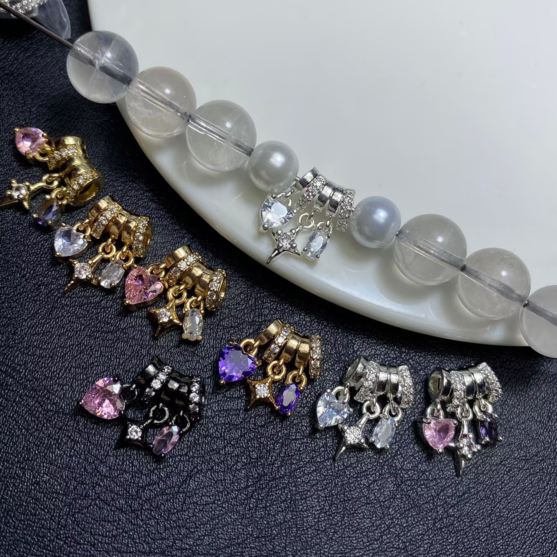 DIY 14k crystal bracelet/jewelry accessory with diamond inlay