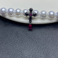 14k gold-plated diamond-encrusted cross teardrop spacer pendant DIY crystal bracelet/beaded accessory
