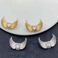 3D angel wings, full diamond heart, color-preserving zircon beads, micro-diamonds, handmade crystal bracelet/jewelry.