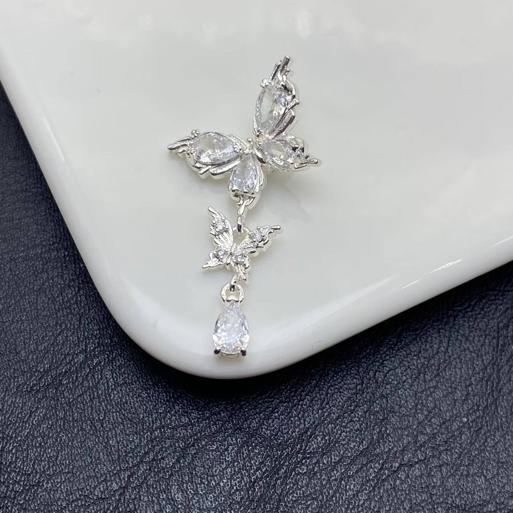 Color-retaining zircon butterfly four-way tassel beaded handmade crystal bracelet/jewelry accessory beading