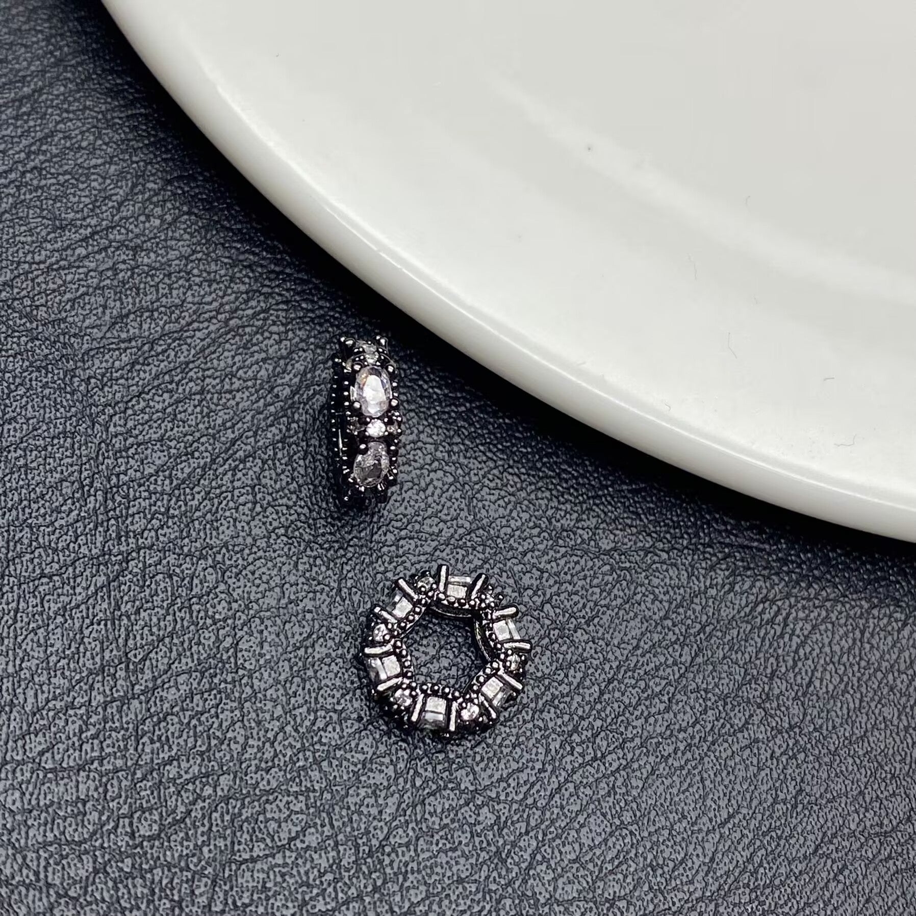 Zircon spacers, DIY 14k crystal bracelet/jewelry accessory, diamond-encrusted beads, trendy Instagram style.